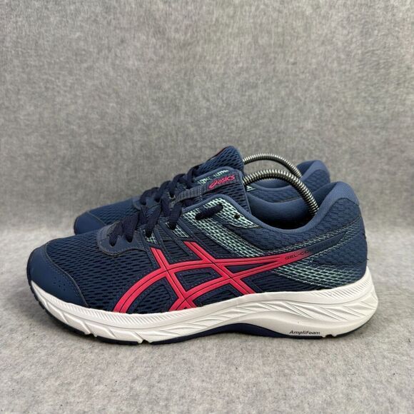 Asics‎ Womens Shoes Size 8 Gel Contend 6 Blue Athletic Running Sneakers 1012A570 - Picture 1 of 9